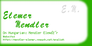 elemer mendler business card